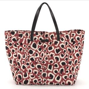 GUCCI Canvas Leopard Print Tote